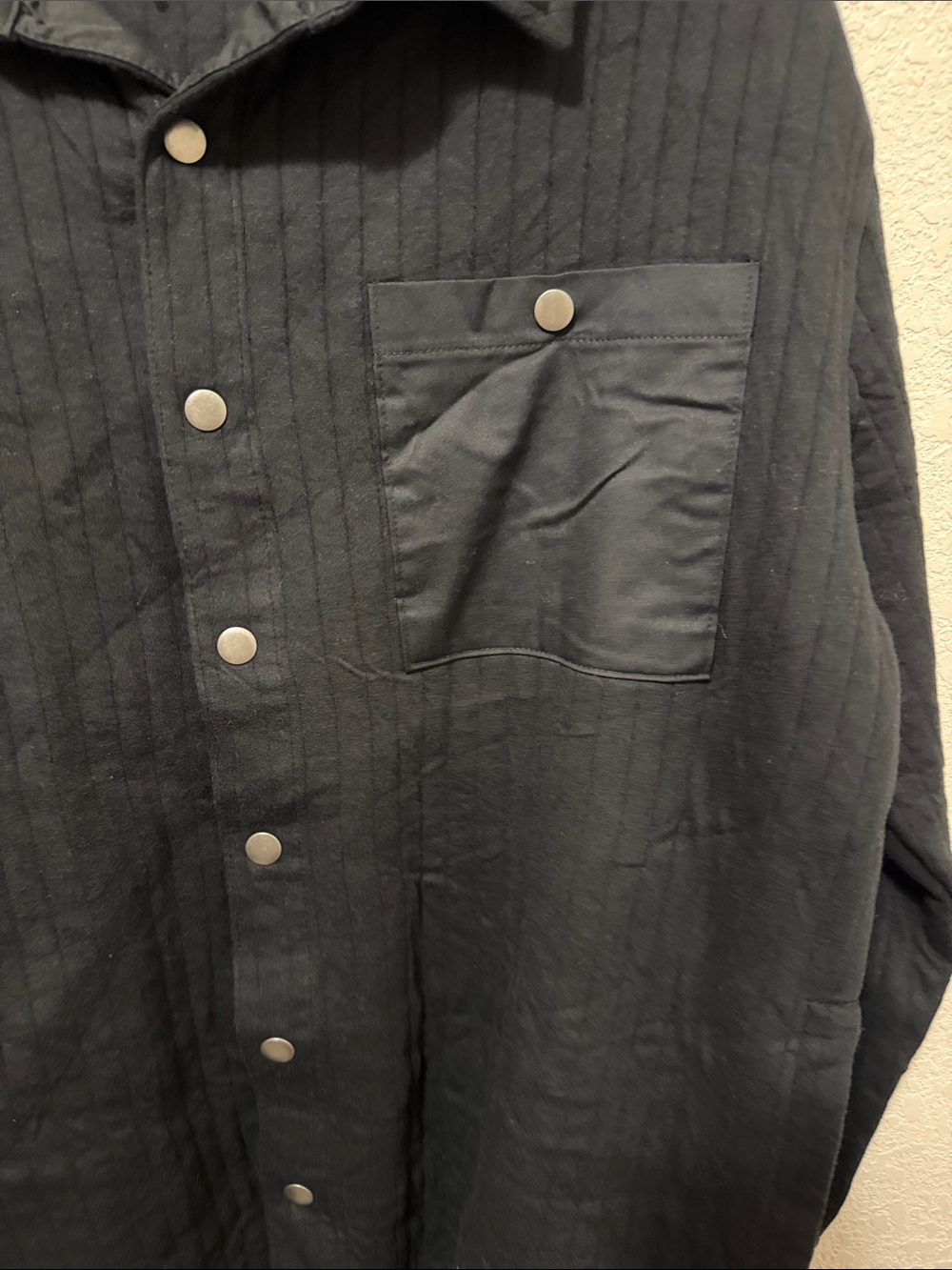 100% Cotton Goodfellow & Co Men's Black Quilted Shirt Jacket - Picture 4 of 5